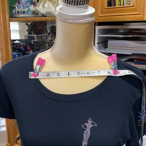 SUPER Cute Bling Patriotic Women’s T-shirt , Salute, American flag, 2 stripes​ - Picture 4 of 7